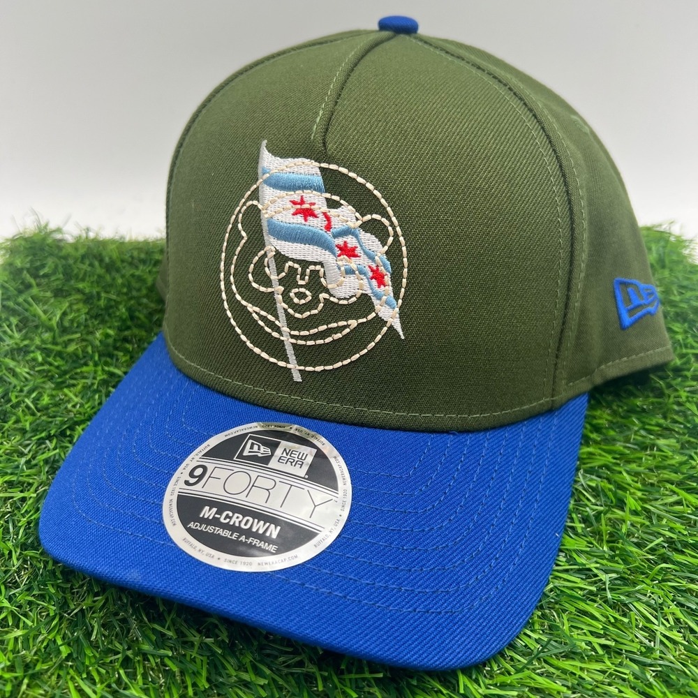 New Era Chicago Cubs MLB Green Blue City Connect 9Forty A Frame Snapback Hat New